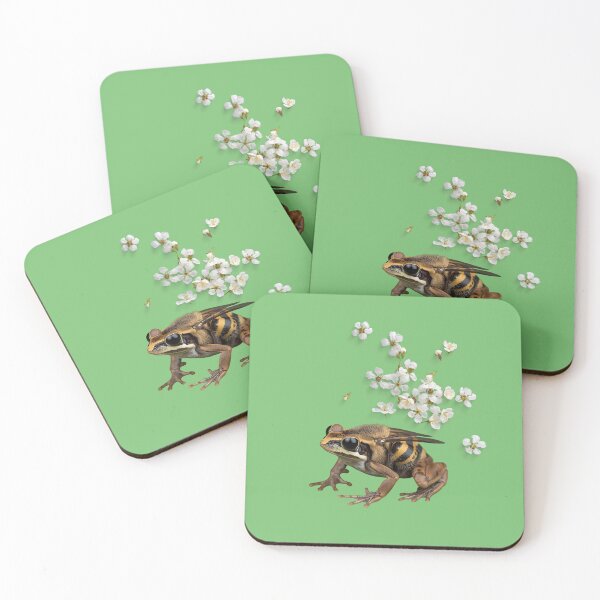Item preview, Frogbee Among White Blooms designed and sold by Cozy Magic Prints.