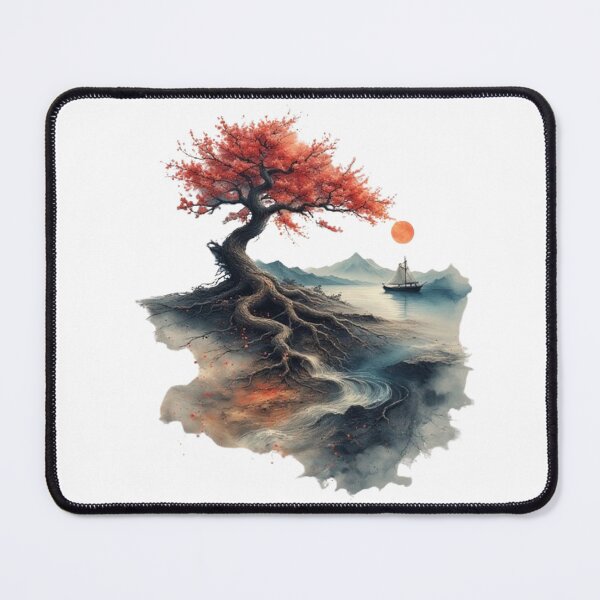 Item preview, Japanese landscape: river, mountain and sacred tree designed and sold by CHRIST5000.