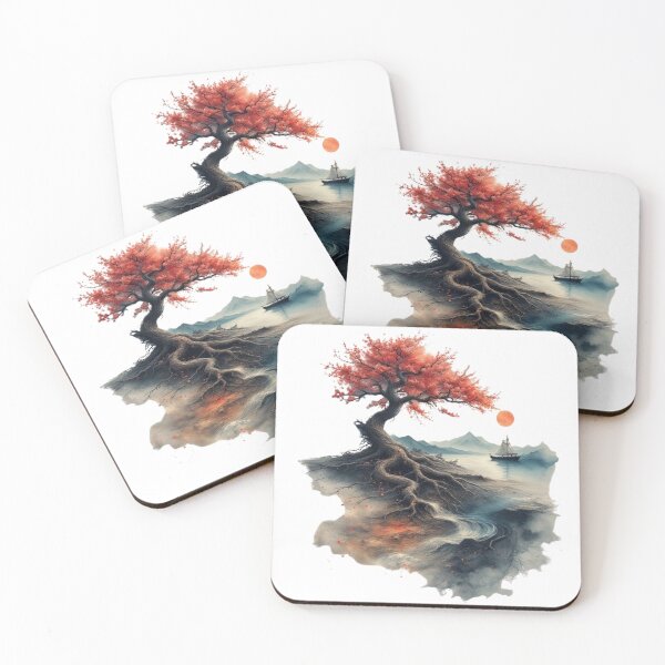 Item preview, Japanese landscape: river, mountain and sacred tree designed and sold by CHRIST5000.