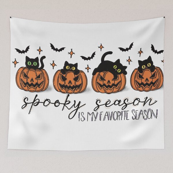 Item preview, Spooky Season Is My Favorite Season, Black Cats in Pumpkins designed and sold by AlishaLynch Studios.