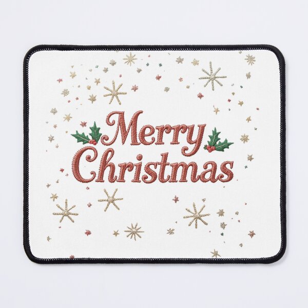 Item preview, Embroidered Merry Christmas T-Shirt - Vintage Knit Holiday Script Tee designed and sold by ZENTIO.
