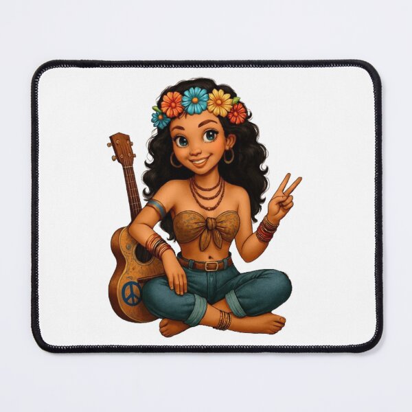Item preview, "The Aura of the 70s: Portrait of a Hippie Woman" designed and sold by CHRIST5000.