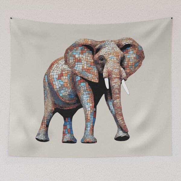 Item preview, mosaic pet elephant designed and sold by designmari.