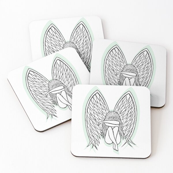 Item preview, Sad Angel Pencil Drawing - Winged Girl Art designed and sold by GraphicInspirations.