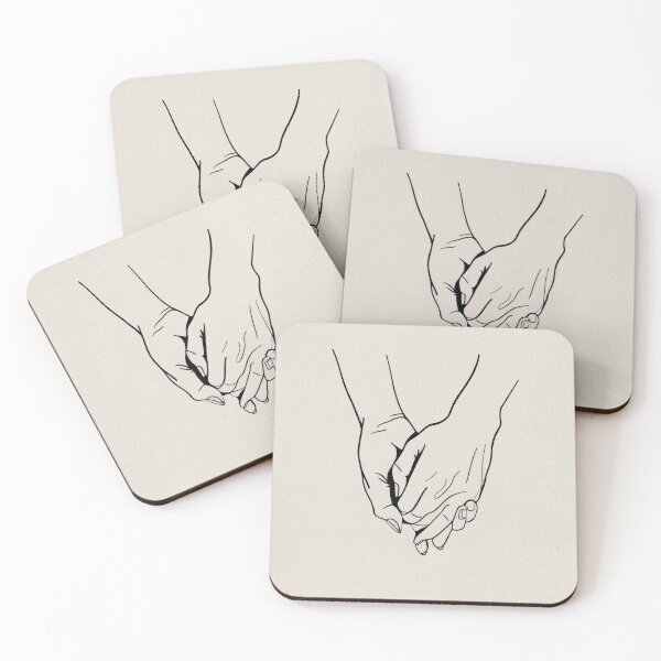 Item preview, Minimalist Continuous Line Art Black Outline Drawing of Two Hands Holding Together for Romance and Connection designed and sold by ModNoy.