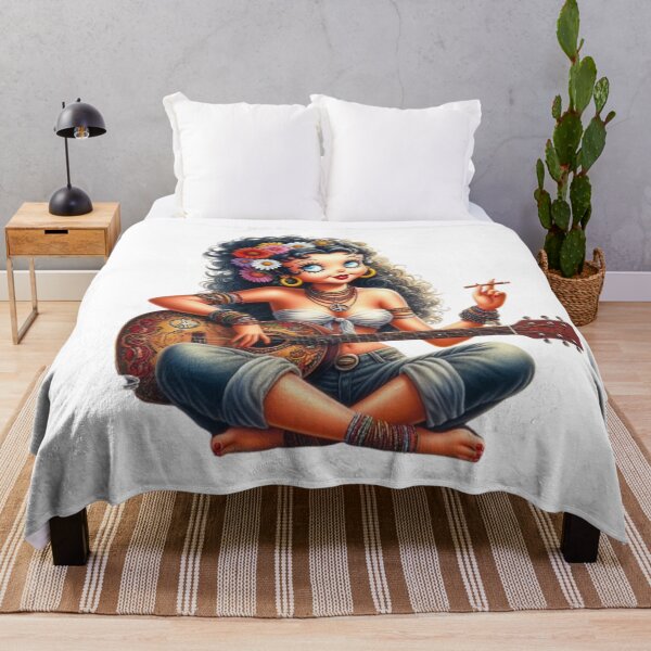 Item preview, "El aura de los años 70: retrato de una mujer hippie" designed and sold by CHRIST5000.