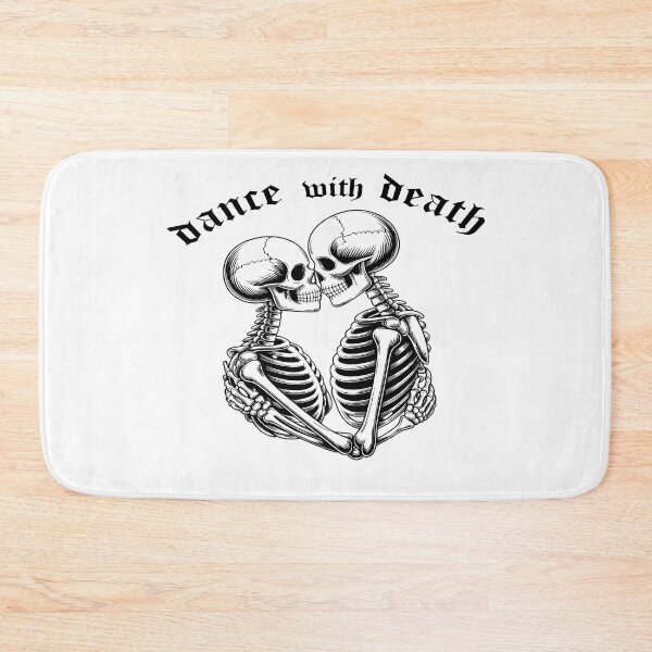 Item preview, Lovers Skeletons Embrace – Black and White Gothic Art Sticker designed and sold by stylishsketcher.