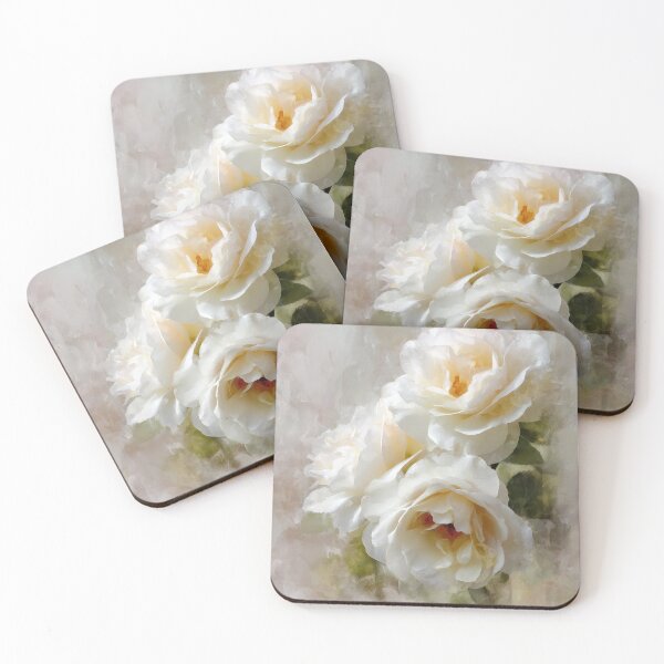 Item preview, Elegant White Cream Rose Floral Impressionist Painting Art Print for Romantic Home Decor designed and sold by ModNoy.