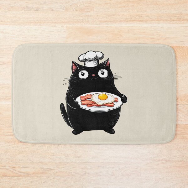Item preview, Black Cat Chef, Eggs and Bacon designed and sold by OrenjiArtShop.