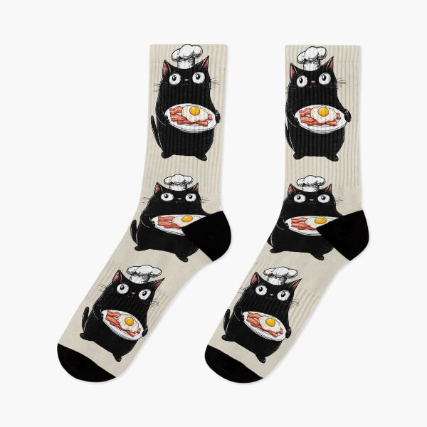 Item preview, Black Cat Chef, Eggs and Bacon designed and sold by OrenjiArtShop.