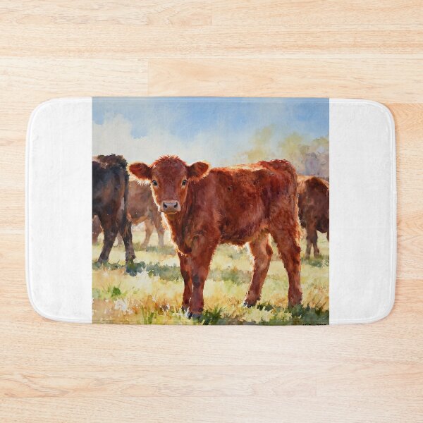 Item preview, Red Angus Calf Study A In Watercolors designed and sold by Oldetimemercan.