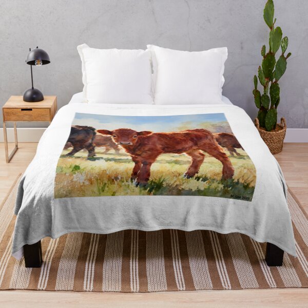 Item preview, Red Angus Calf Study A In Watercolors designed and sold by Oldetimemercan.