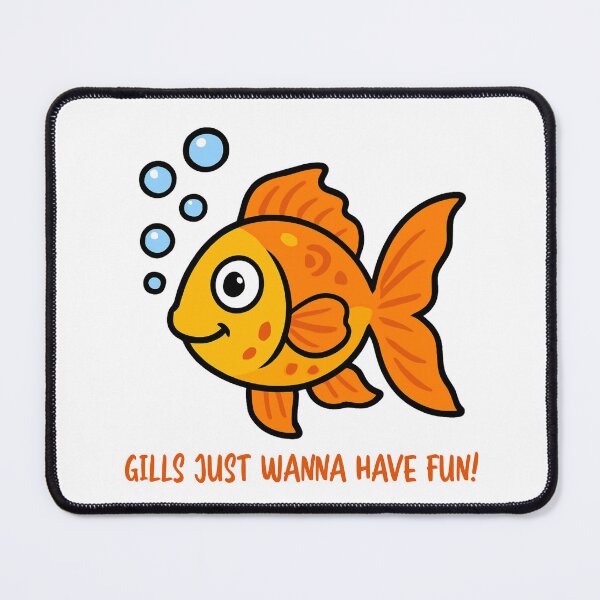 Item preview, Gills Just Wanna Have Fun – Funny Fish Cartoon designed and sold by CanSparkleArt.