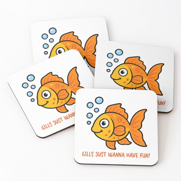 Item preview, Gills Just Wanna Have Fun – Funny Fish Cartoon designed and sold by CanSparkleArt.