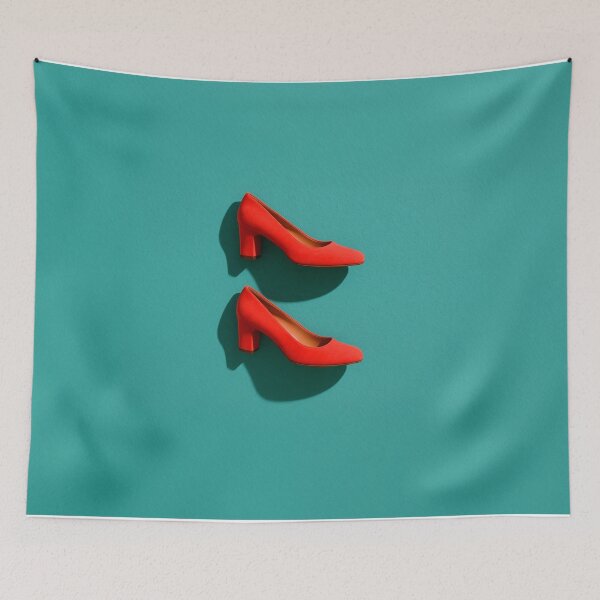 Item preview, Red heels on teal background designed and sold by SassyArtistry.
