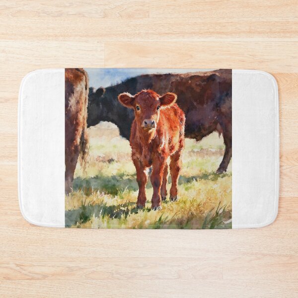 Item preview, Red Angus Calf Study B In Watercolors designed and sold by Oldetimemercan.
