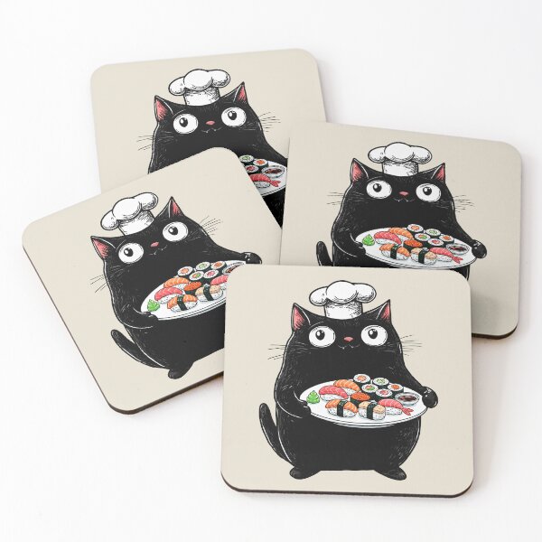 Item preview, Cat Chef,  Gourmet, Sushi lover designed and sold by OrenjiArtShop.