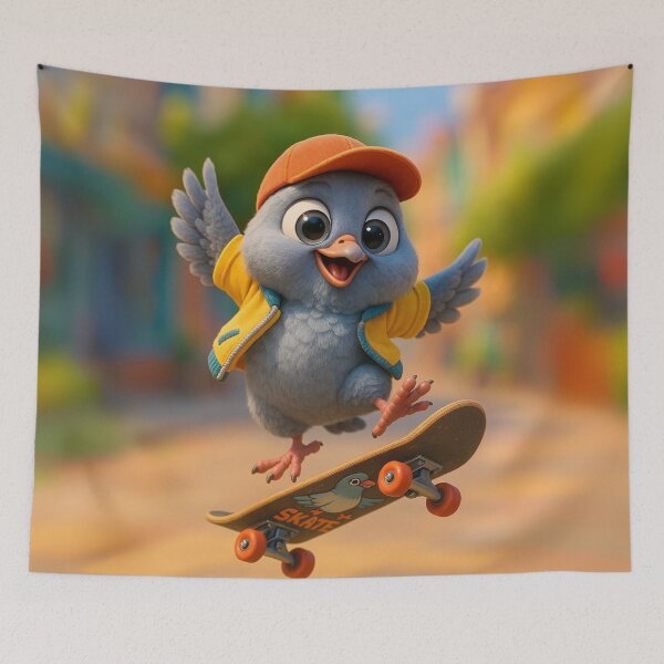 Aperçu de l'œuvre Pigeon patineur créée et vendue par Sillytoe.