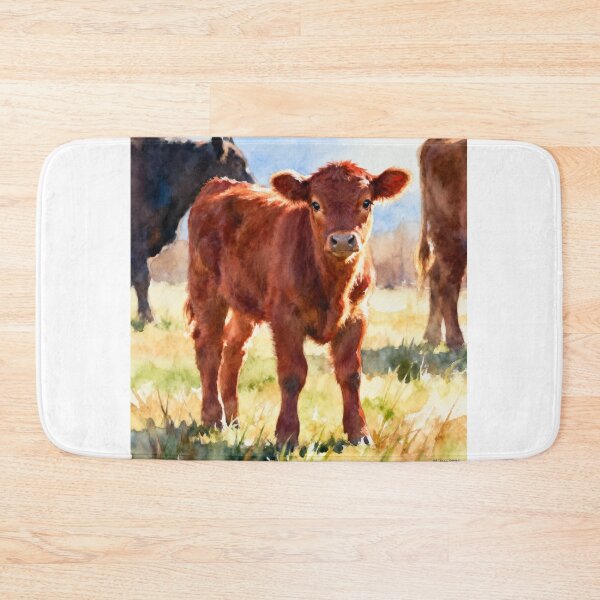 Item preview, Red Angus Calf Study C In Watercolors designed and sold by Oldetimemercan.