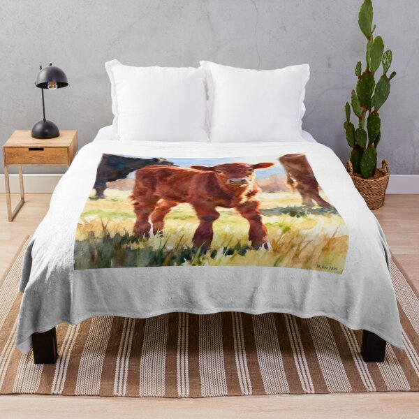 Item preview, Red Angus Calf Study C In Watercolors designed and sold by Oldetimemercan.