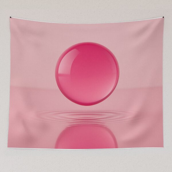 Item preview, Floating pink sphere over calm water designed and sold by SassyArtistry.