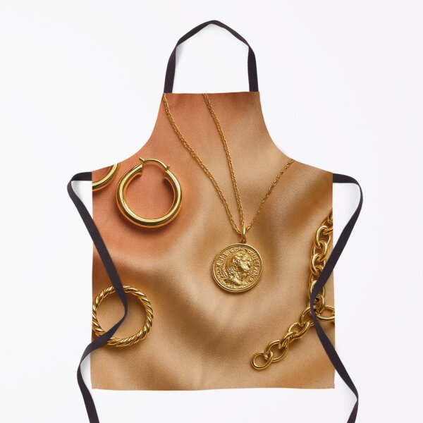 Item preview, Gold jewelry on satin fabric background designed and sold by SassyArtistry.