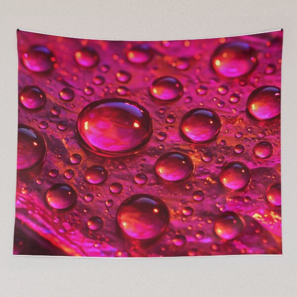 Item preview, Water droplets on vibrant pink surface designed and sold by SassyArtistry.