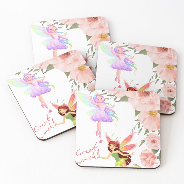 Item preview, Great Work Fairies: Rainbow Wings and Watercolor Flowers designed and sold by VibranPalette.