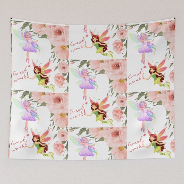 Item preview, Great Work Fairies: Rainbow Wings and Watercolor Flowers designed and sold by VibranPalette.