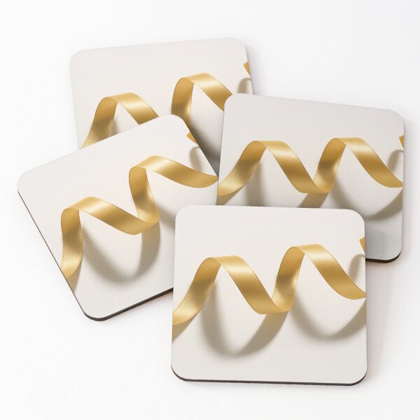 Item preview, Golden ribbon curl on white background designed and sold by SassyArtistry.