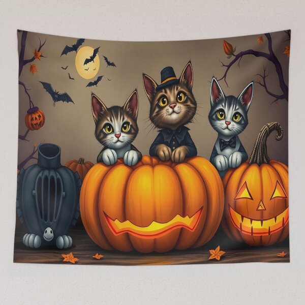 Item preview, Copy of Cute Halloween Cats and Carved Pumpkins designed and sold by artedamensagem.
