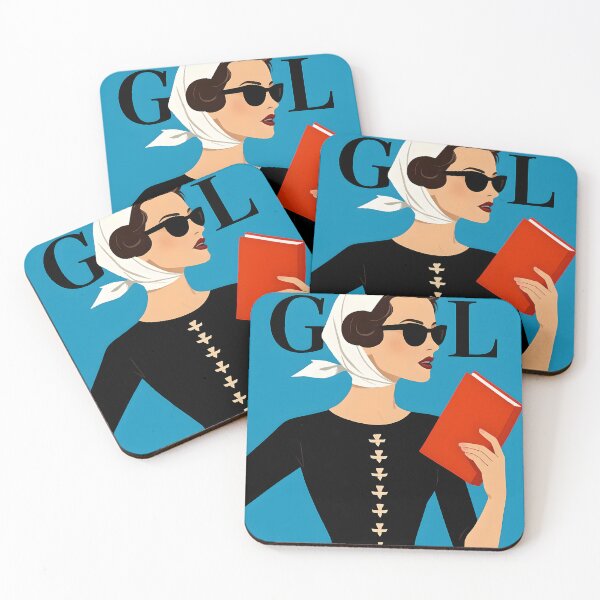Item preview, Retro Chic Book Girl Illustration designed and sold by CivilOrangeDesigns.