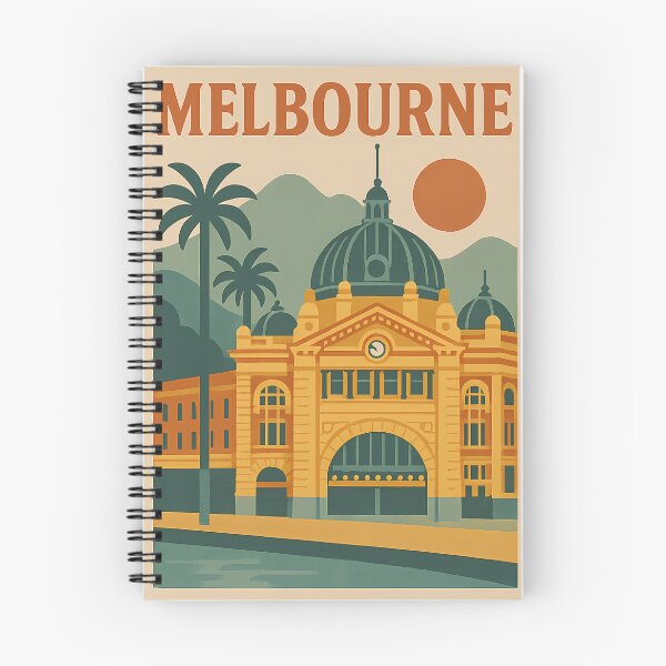 Item preview, Vintage Stamp of Melbourne | Retro Australia Travel Poster | Mid-Century Modern Cityscape Art | Cultural Capital & Skyline Design | Collectible Australian Print designed and sold by PaintedPixels01.
