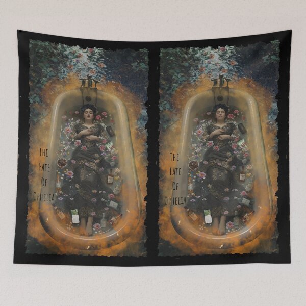 Item preview, Ophelia's Modern Tragedy Surreal Wall Art: The Fate of Ophelia designed and sold by TheTechnoCanvas.