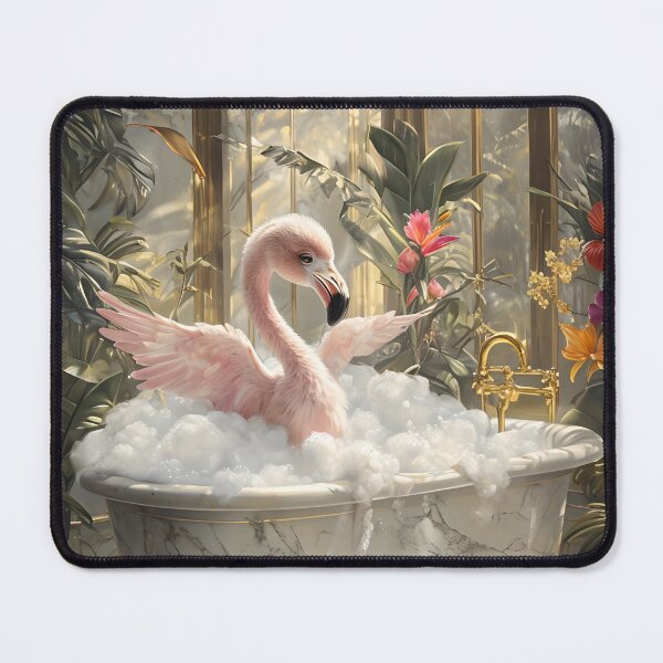 Item preview, Flamingo Bathtub Jungle Spa Art designed and sold by CivilOrangeDesigns.