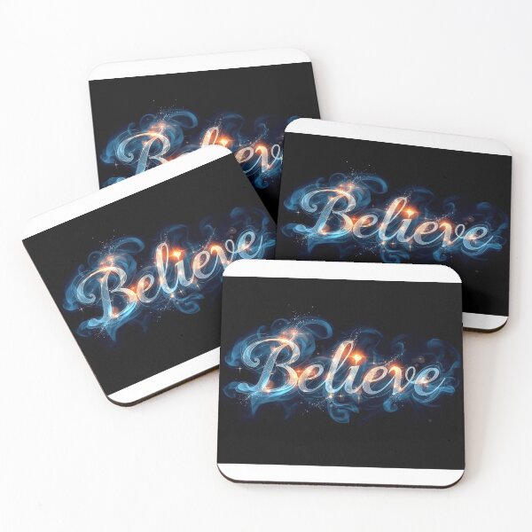 Item preview, Believe — Cosmic Glow Typography Art designed and sold by WF-Studio.