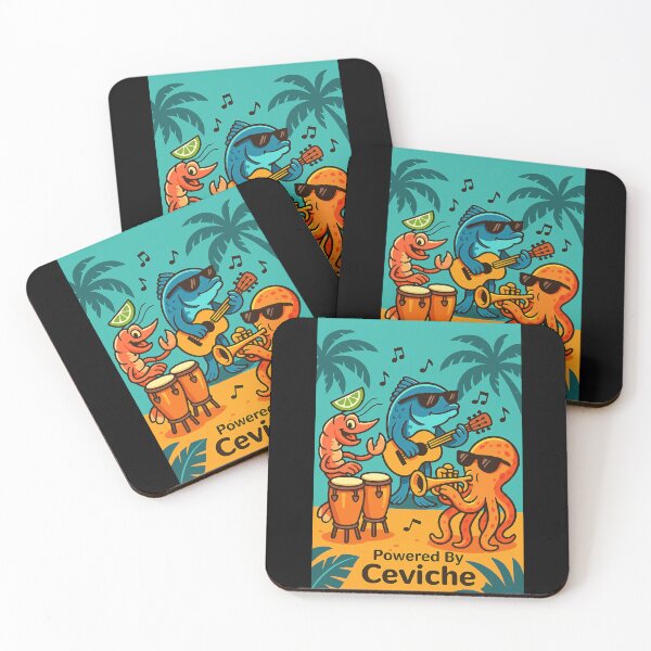 Item preview, Shrimp & Fish Band – Funky Salsa Ceviche designed and sold by Sarcastic designs.
