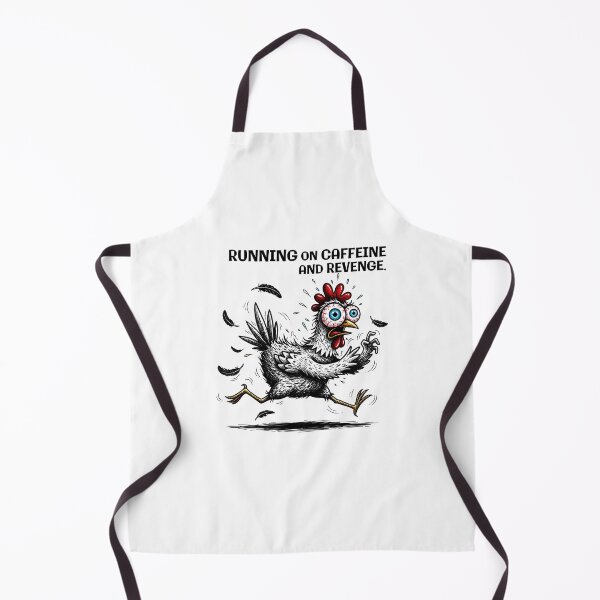 Item preview, Running on Caffeine and Revenge Funny Chicken Illustration designed and sold by GrumpyCrudly.