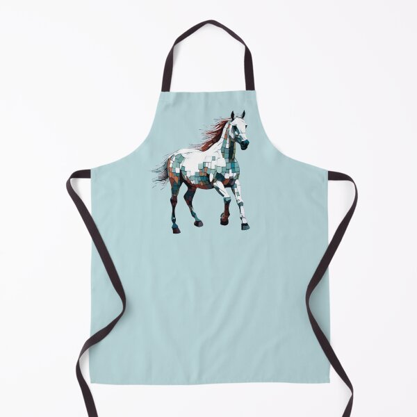 Item preview, white horse mosaic designed and sold by designmari.