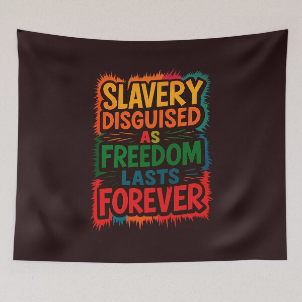 Item preview, Slavery Disguised as Freedom - Thought Provoking Quote designed and sold by Sarcastic designs.