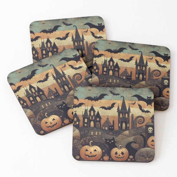 Item preview, Halloween collage patchwork illustration designed and sold by 4Seasons.