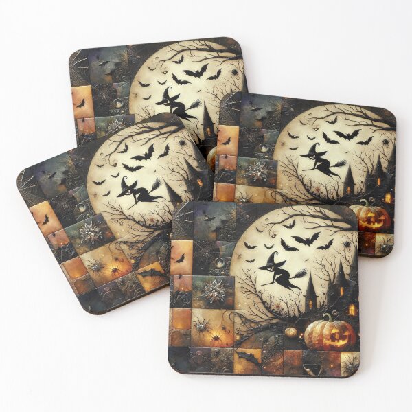 Item preview, Halloween collage patchwork illustration designed and sold by 4Seasons.