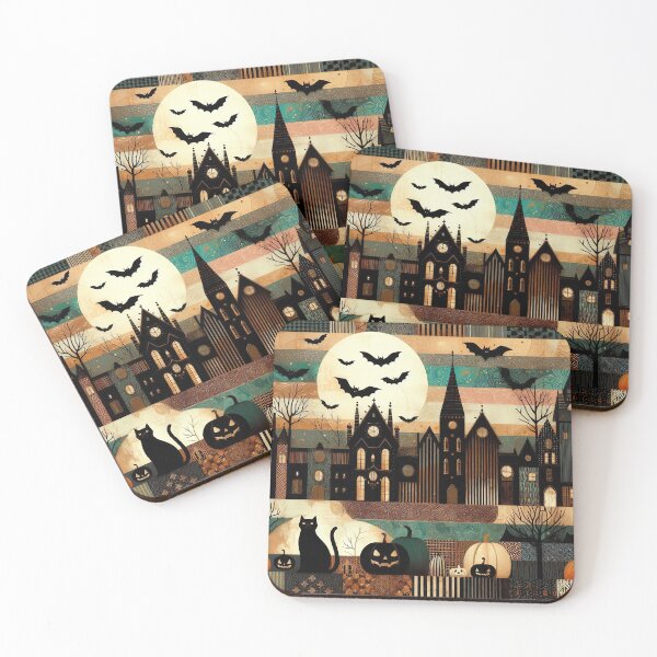 Item preview, Halloween collage patchwork illustration designed and sold by 4Seasons.