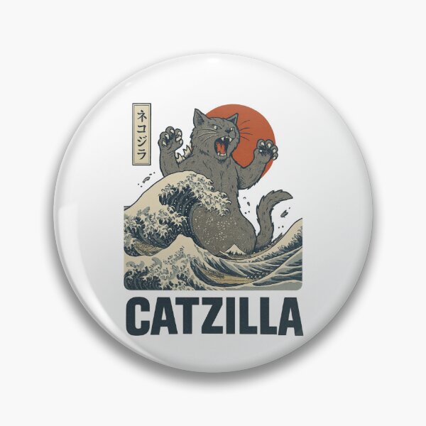 Item preview, CATZILLA – The Great Wave Feline (Ukiyo-e Kaiju Parody) designed and sold by DailyDrivesct.