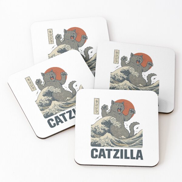 Item preview, CATZILLA – The Great Wave Feline (Ukiyo-e Kaiju Parody) designed and sold by DailyDrivesct.