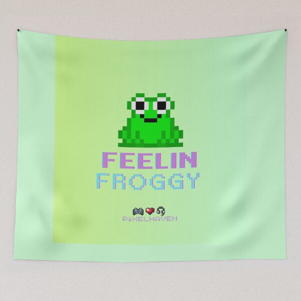 Item preview, Feelin Froggy Frog Pixel Art by PiXELHAVEN designed and sold by WHITE FLAME PRINTS.