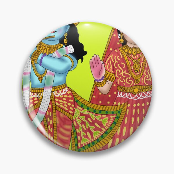 Item preview, Lord RadhaKrishna Digital Artwork | Divine Love & Devotion | Hindu Spiritual Wall Art & Gifts designed and sold by Harshit_Digital_Arts.