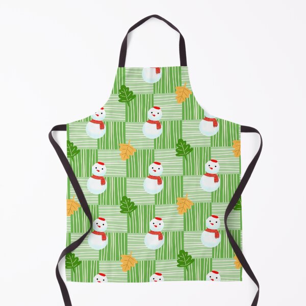 Item preview, Cute Snowman and Leaf Seamless Pattern on Green Background designed and sold by Aom Road.