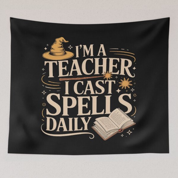 Item preview, I'm a Teacher I Cast Spells Daily Funny Witch designed and sold by Vastingan.