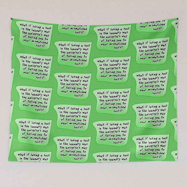 Item preview, what if losing a sock in the laundry, green designed and sold by mntimg.